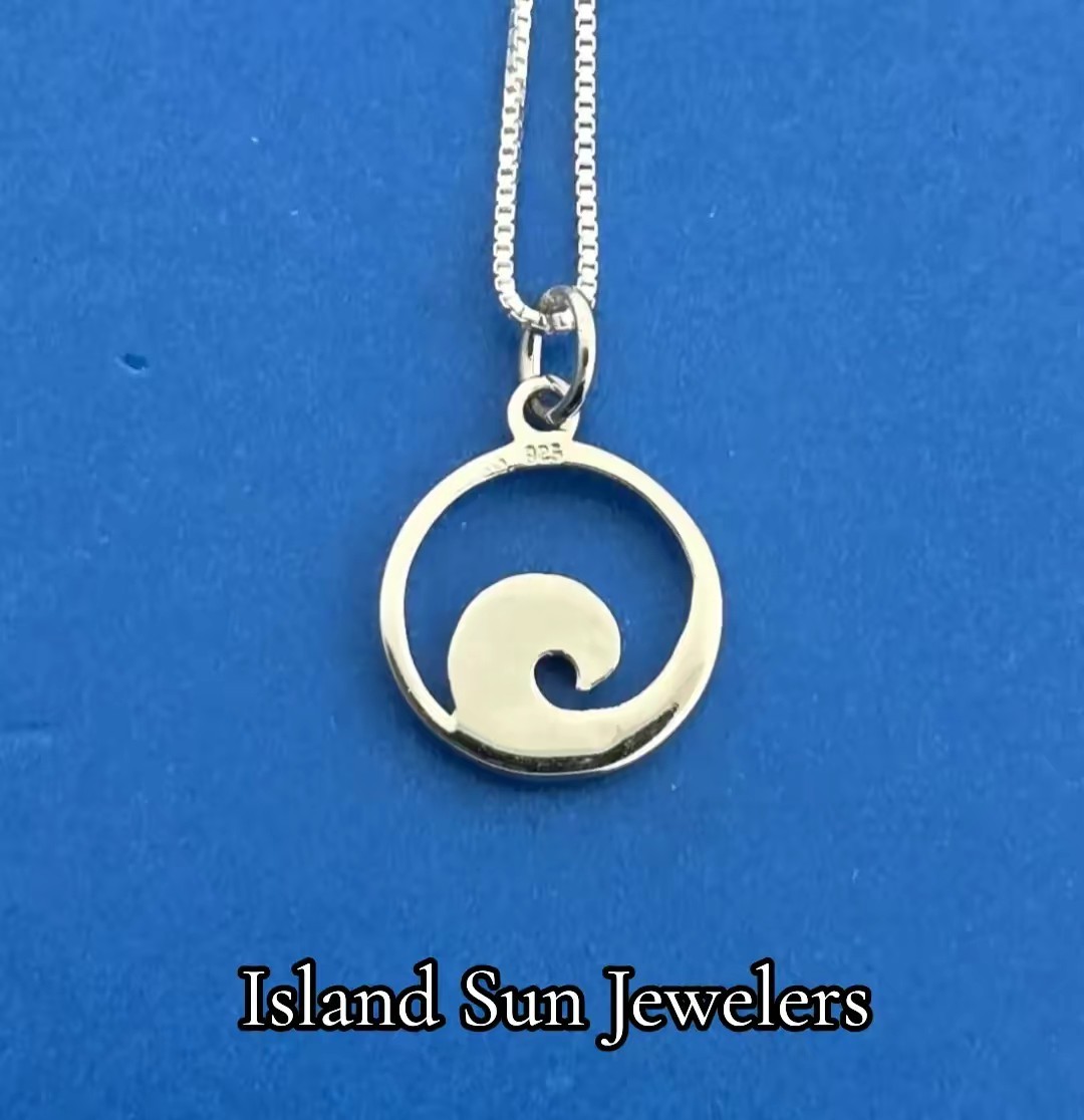 Wave Pendant, Sterling Silver