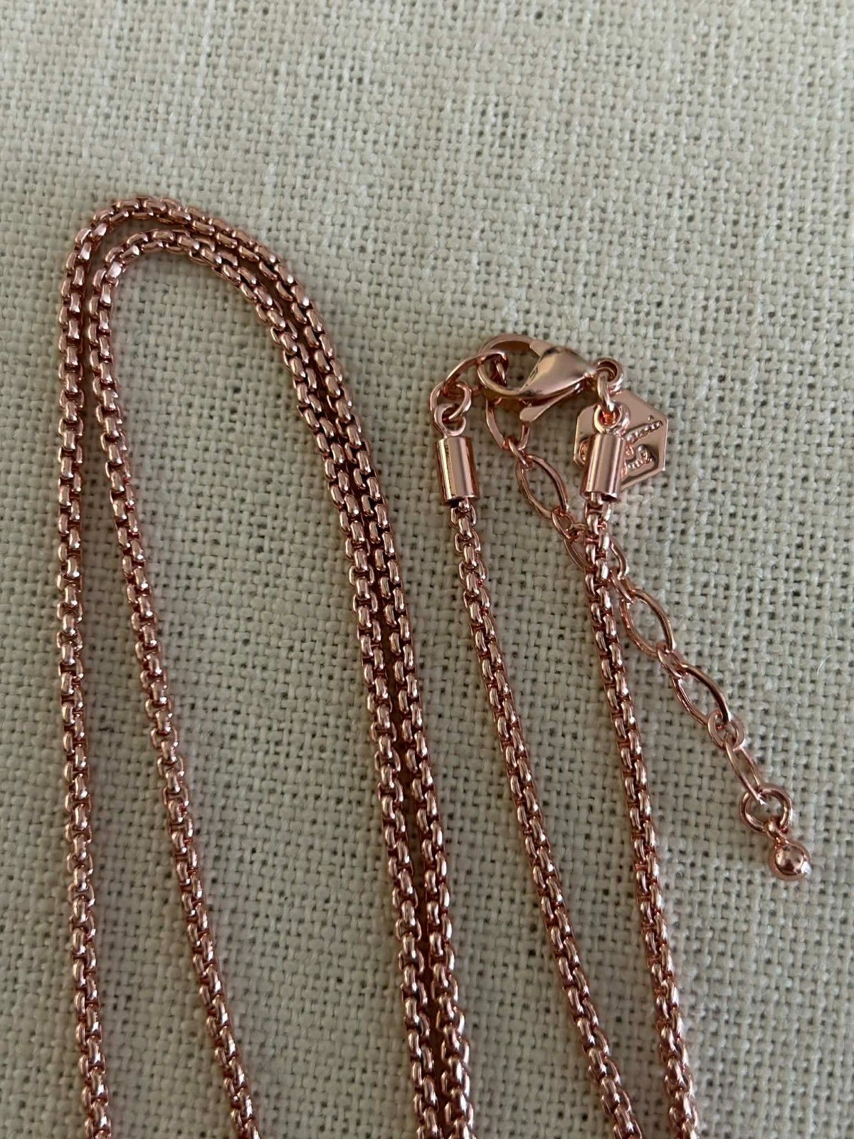 Origami Owl CN3003 Rose Gold 24-26” Cube Chain “New”