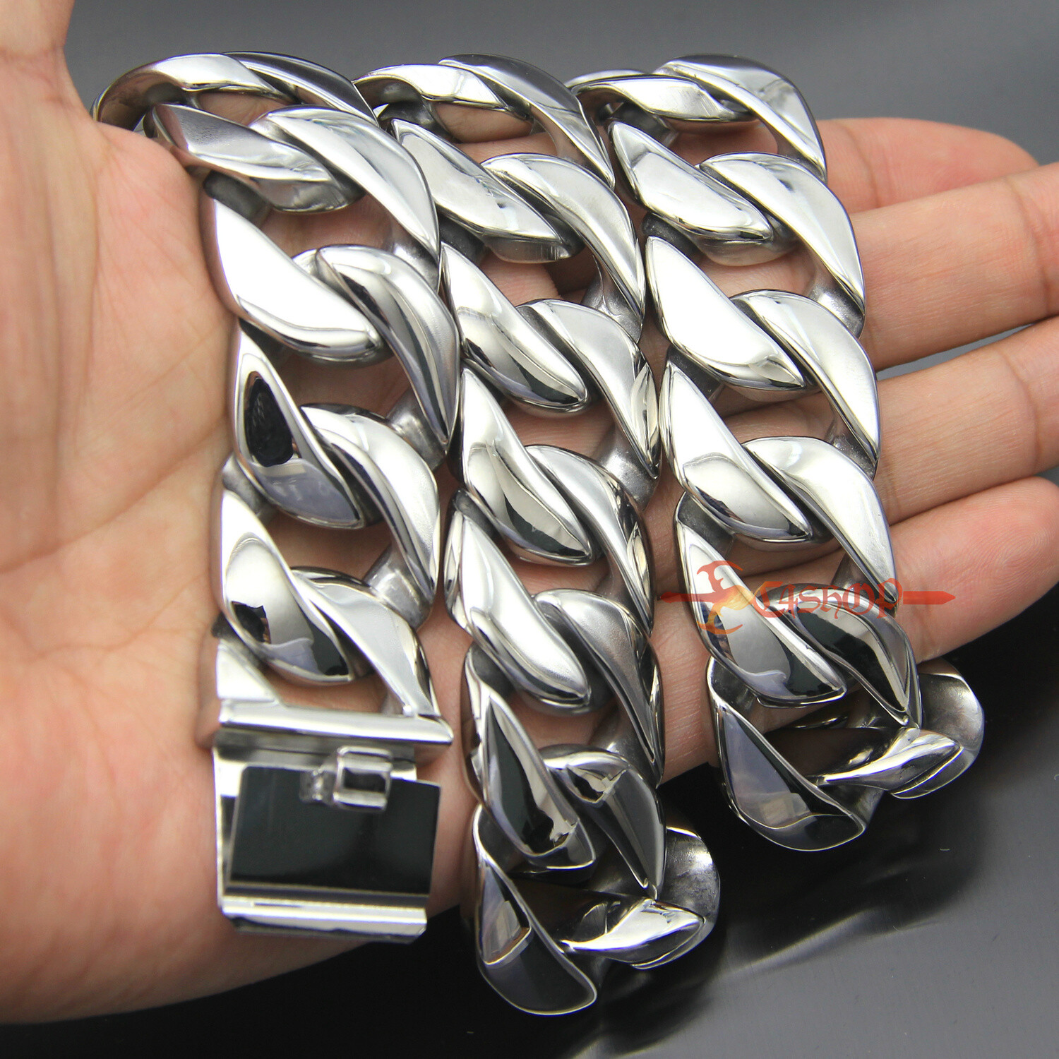 Men’s Thick Heavy Chain Stainless Steel Cuban Link Necklace Bracelet 20/24/31mm