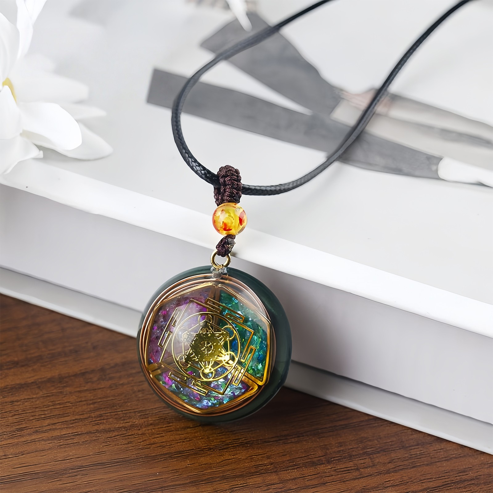 Magical Energy Amulet Necklace Spiritual Protection Crystal Pendant Necklace