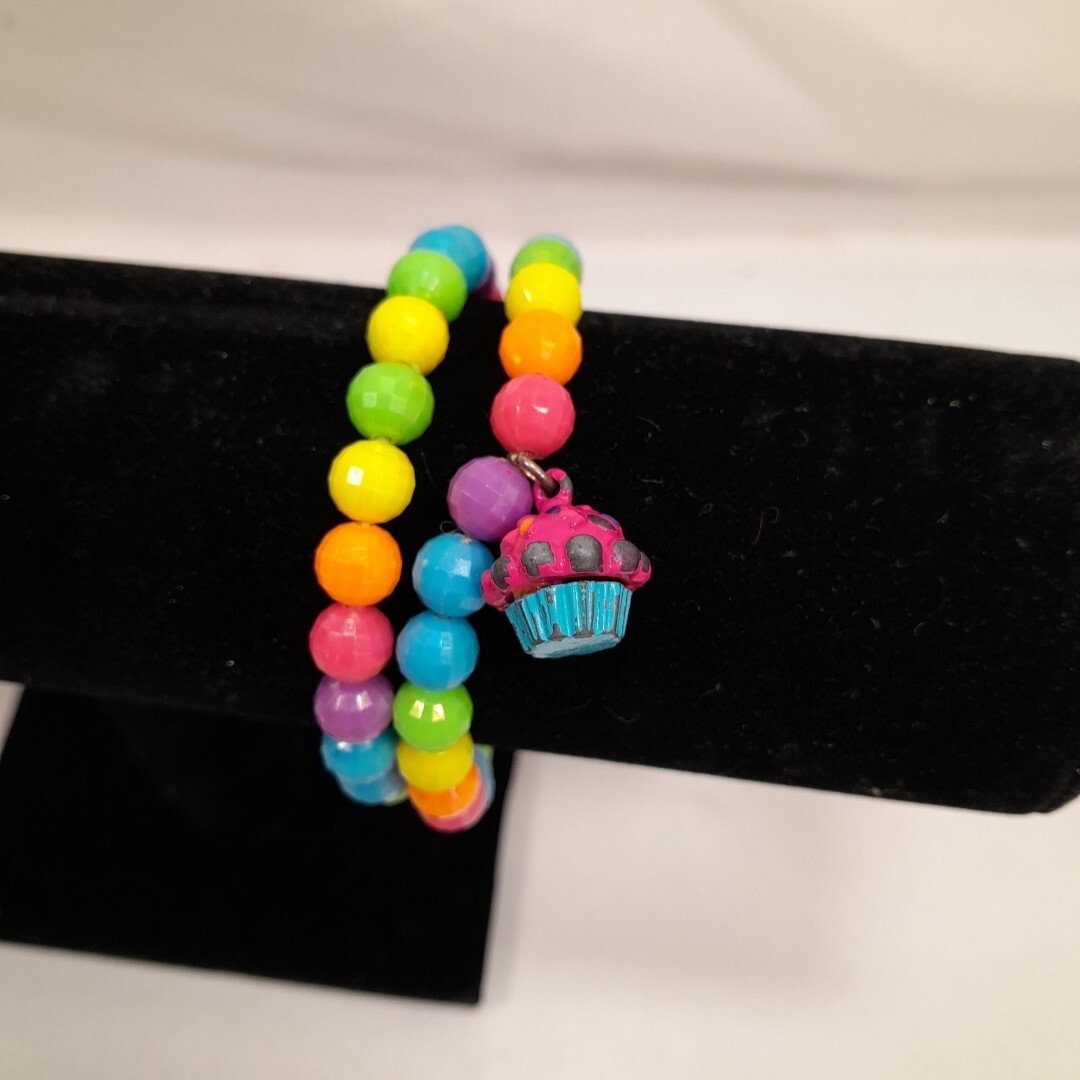 Beaded Necklace Braclete Cupcake Costume Jewlery Rainbow Cute Fun Adults Kids