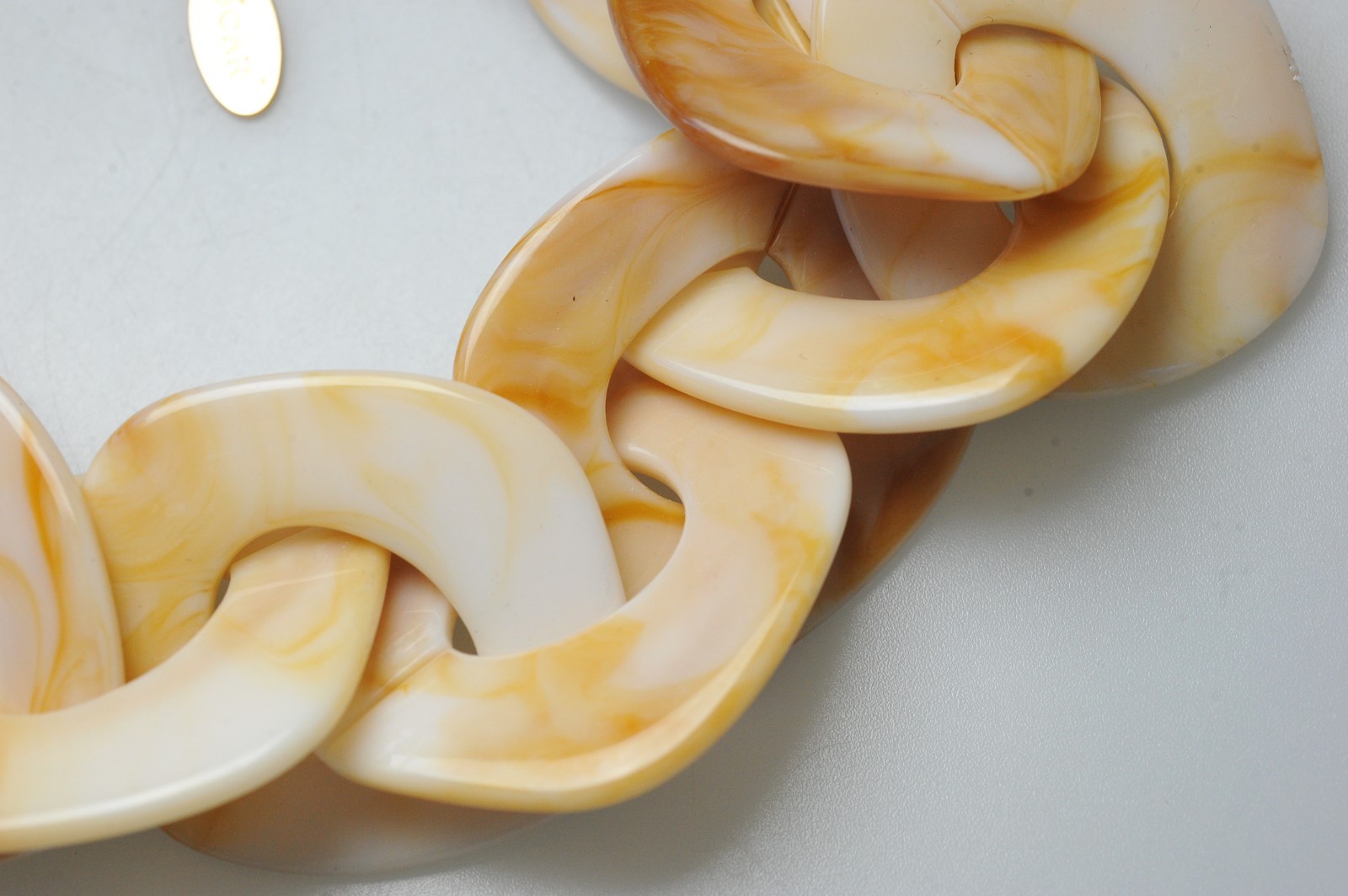 Necklace chunky swirl signed Bocar ivory cream tan statement collar H