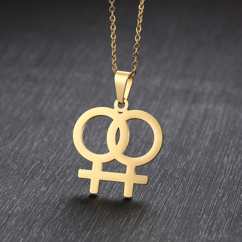 Gay & Lesbian Pride Symbol Pendant Women Men Necklace Couple Lover Fashion Gift