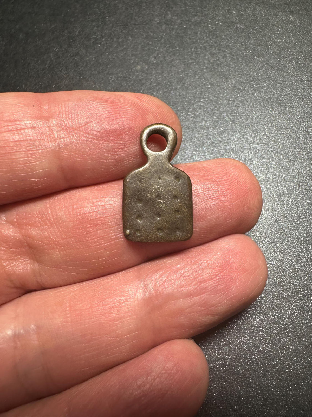 Nepal Tibet Buddhist Brass Mini Mantra Dots Talisman Ornament Pendant