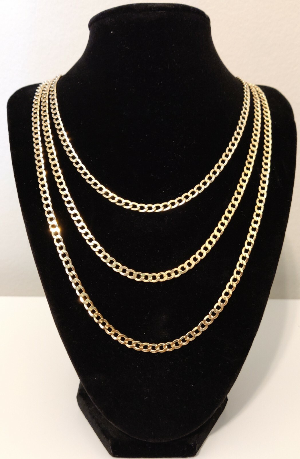 4.5 MM Solid 10K Cuban Link Chain, 16″, 18″, 20″, 22″, 24″ Gold Chain Necklace