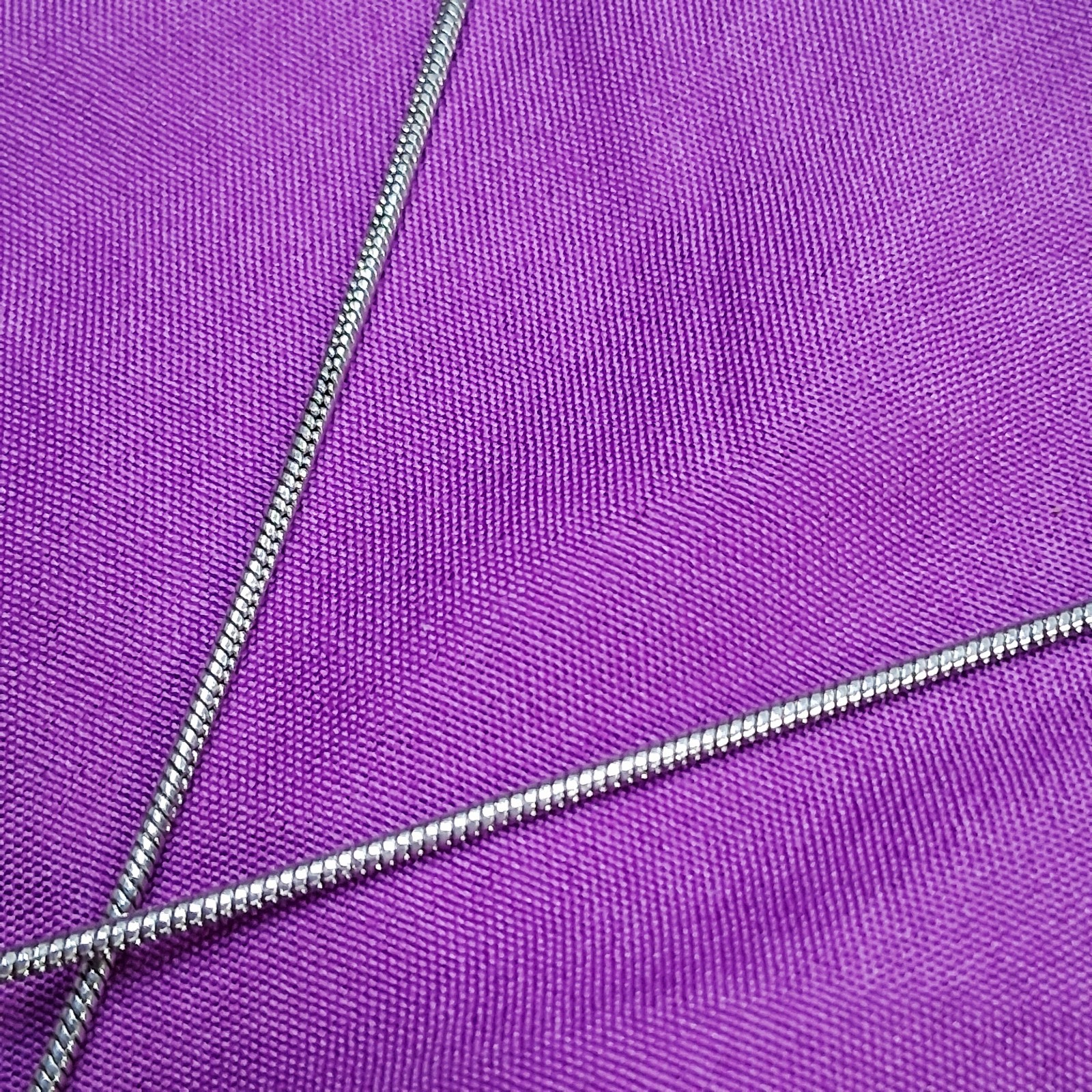 Polished Stainless Steel Textured Ring Hoop Pendant Snake Chain Necklace