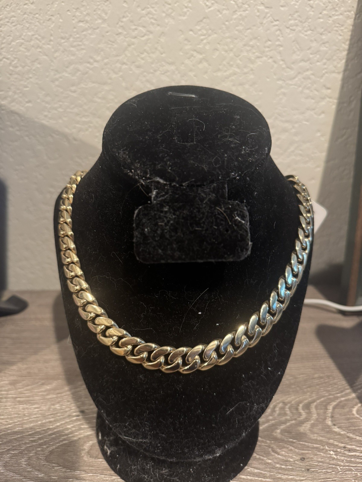 Necklace Stainless Steel Gold Miami Cuban Curb Jewelry Chain 14K Gold Plate