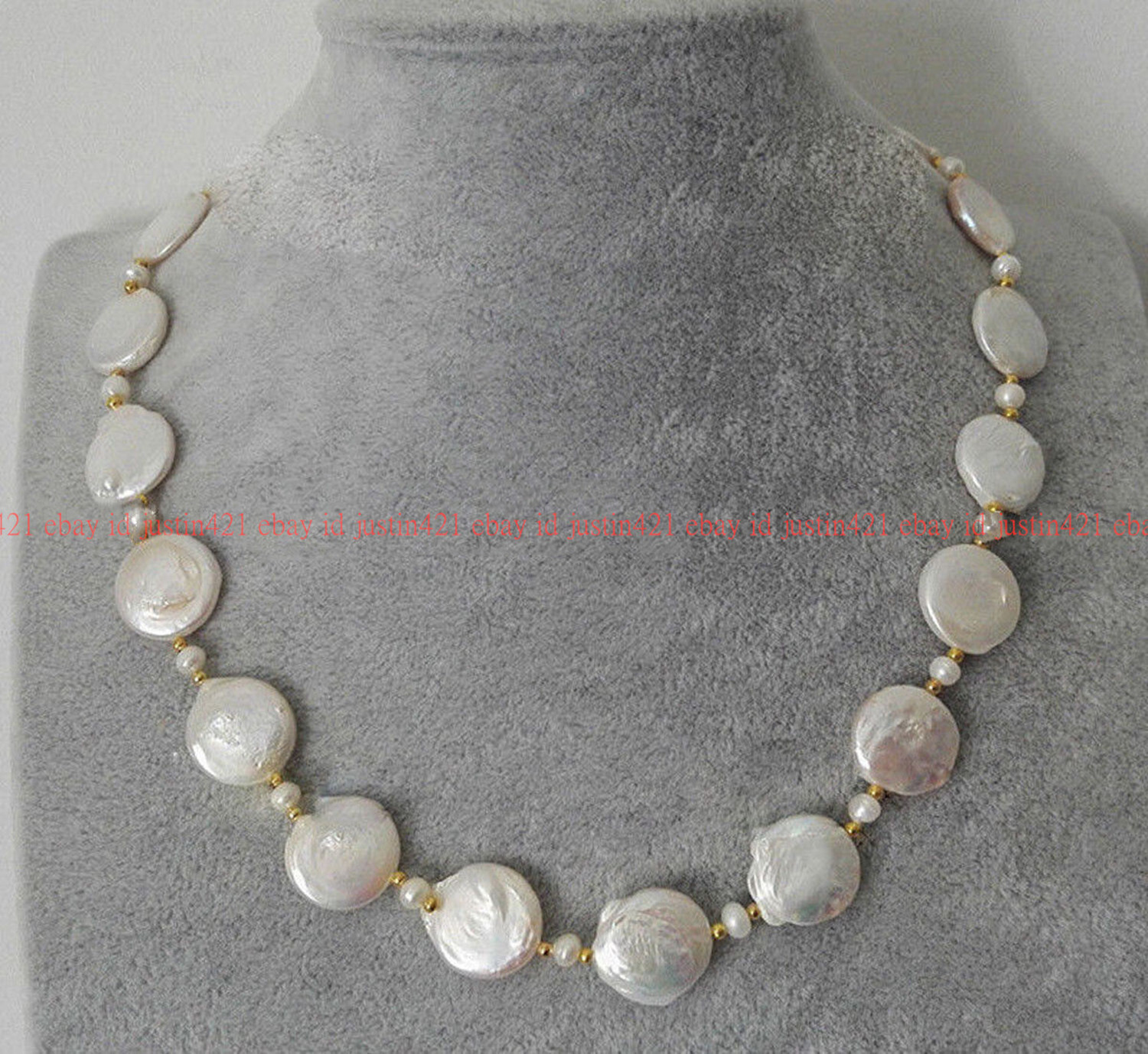 Natural 11-12mm South Sea White Baroque Freshwater Coin Pearl Necklace 16-48 in