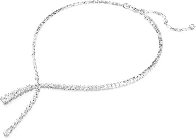 Swarovski Matrix Y Necklace Clear Crystal Rhodium Finish Jewelry
