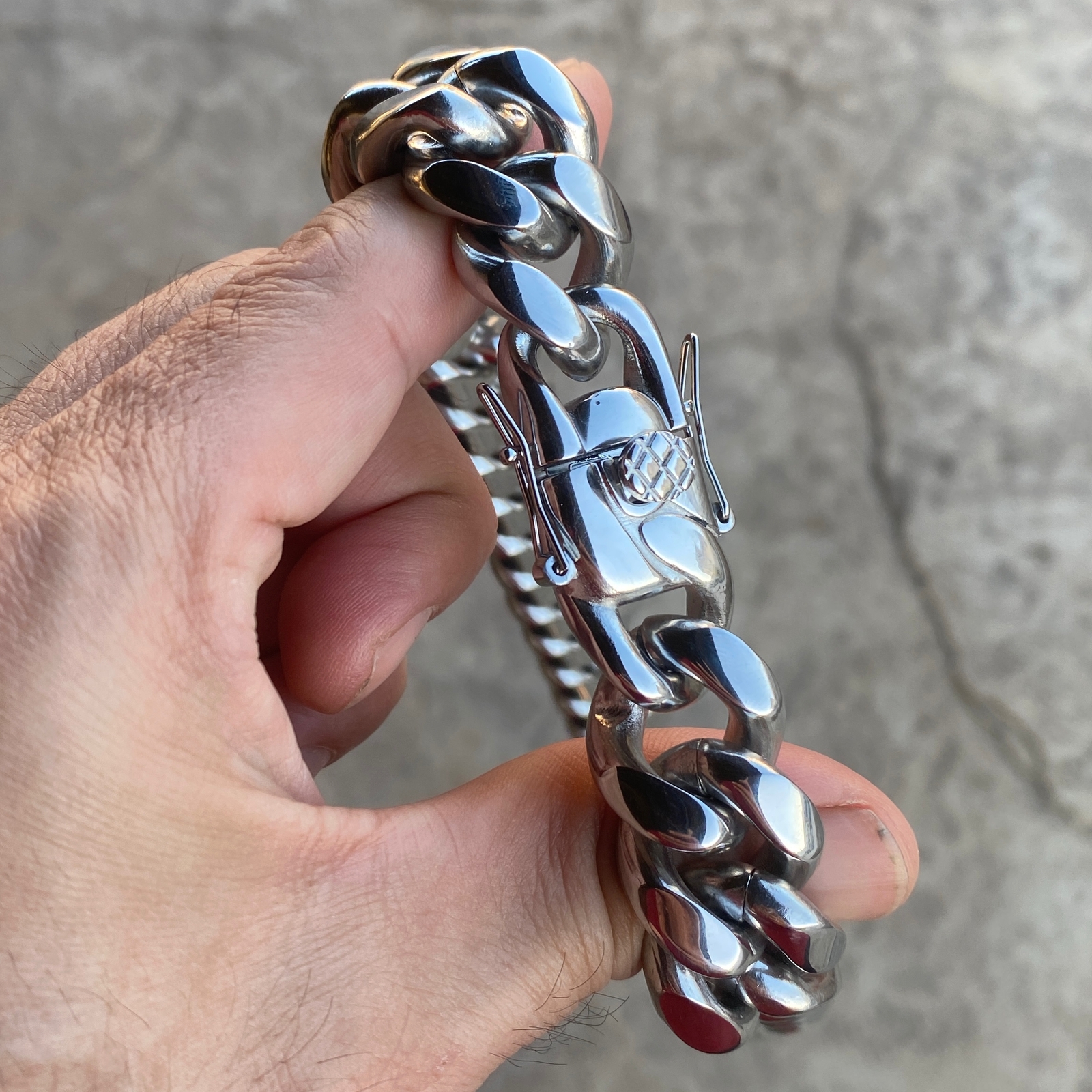 Mens 316L Stainless Steel Cuban Link Chain Heavy Hip Hop Necklace 20″ 20MM Thick