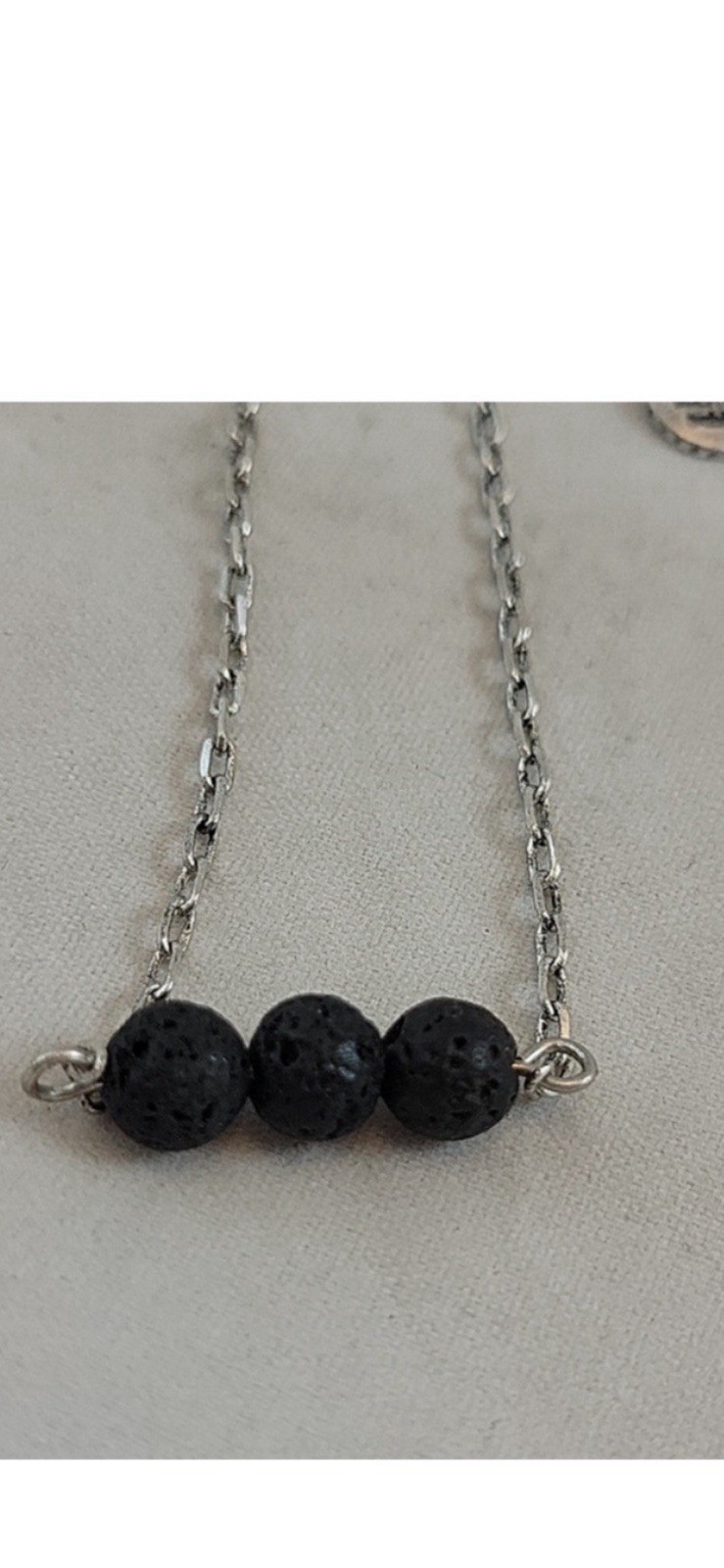 Vintage Designer MarilynSchiff Signed Black Lava Bead Necklace 1980’s statement