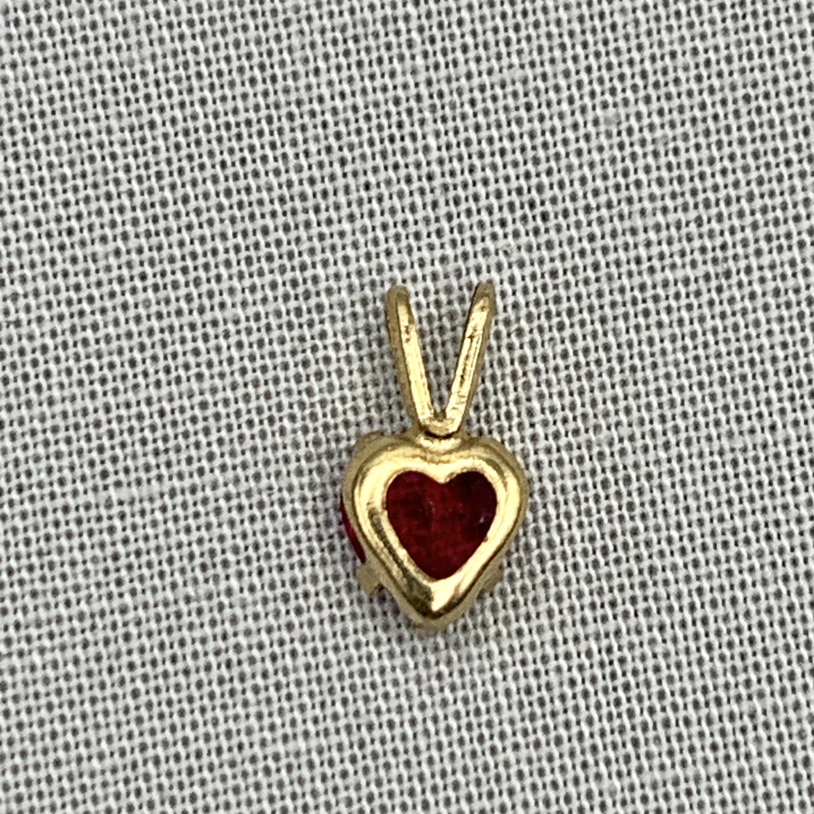 Lab Created Red Ruby 2Ct Heart Cut 14K Yellow Gold Plated Women’s Heart Pendant