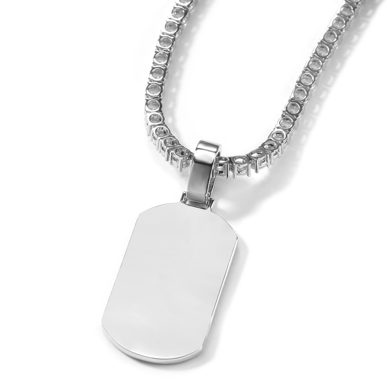 Hip Hop Jewelry Custom Camo Dog Tags Pendant 18K Gold Filled Bling Necklace Gift