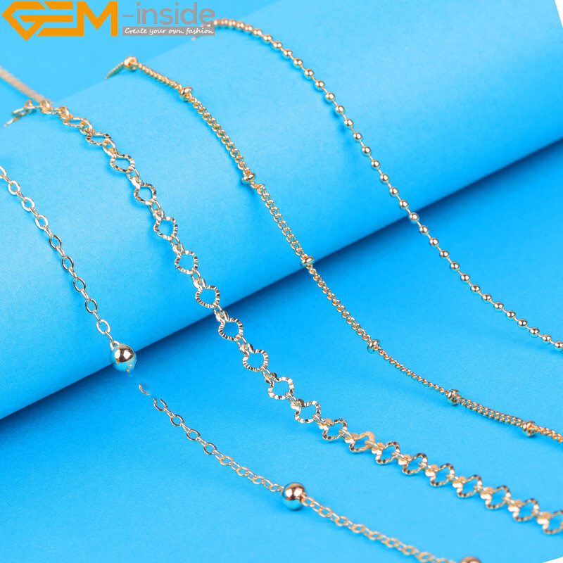 Women Cable Chains Brass Necklace Jewelry Making 39.3″ 14K Gold Filled Chain