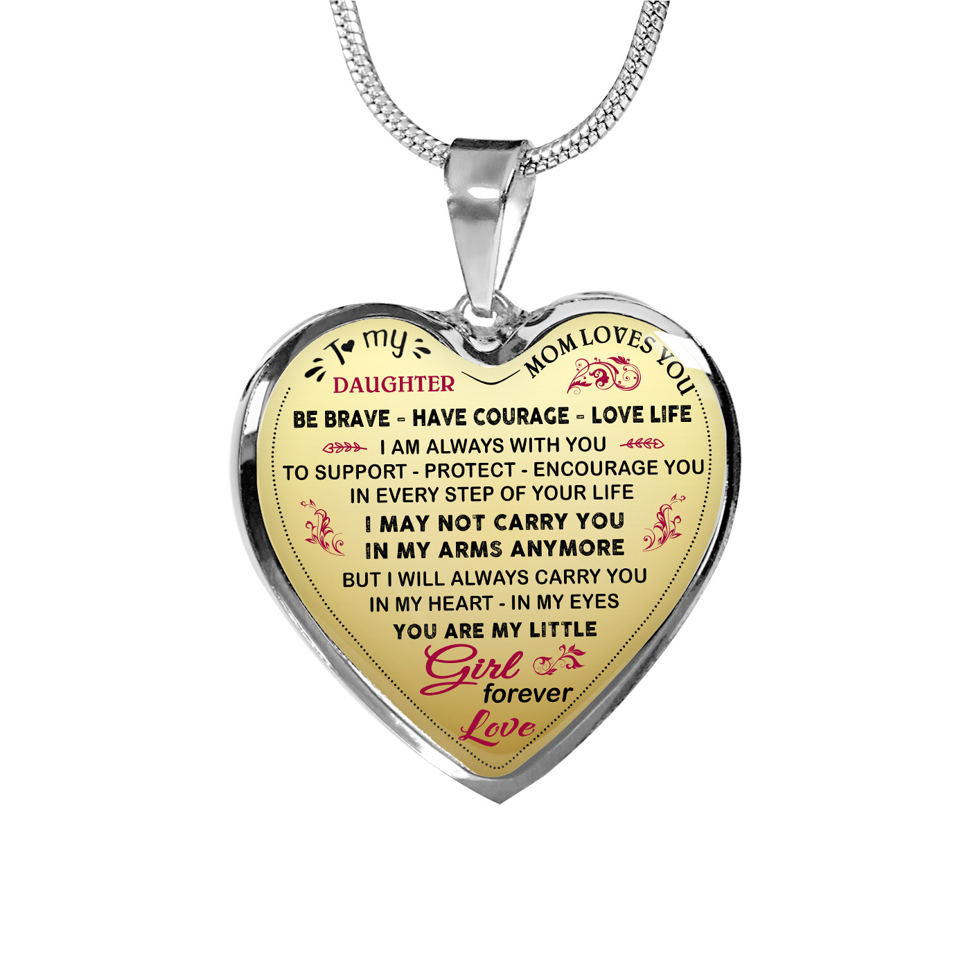 Mom And Daughter Gift From Mother Mommy – To My Daughter Novelty Luxury Necklace