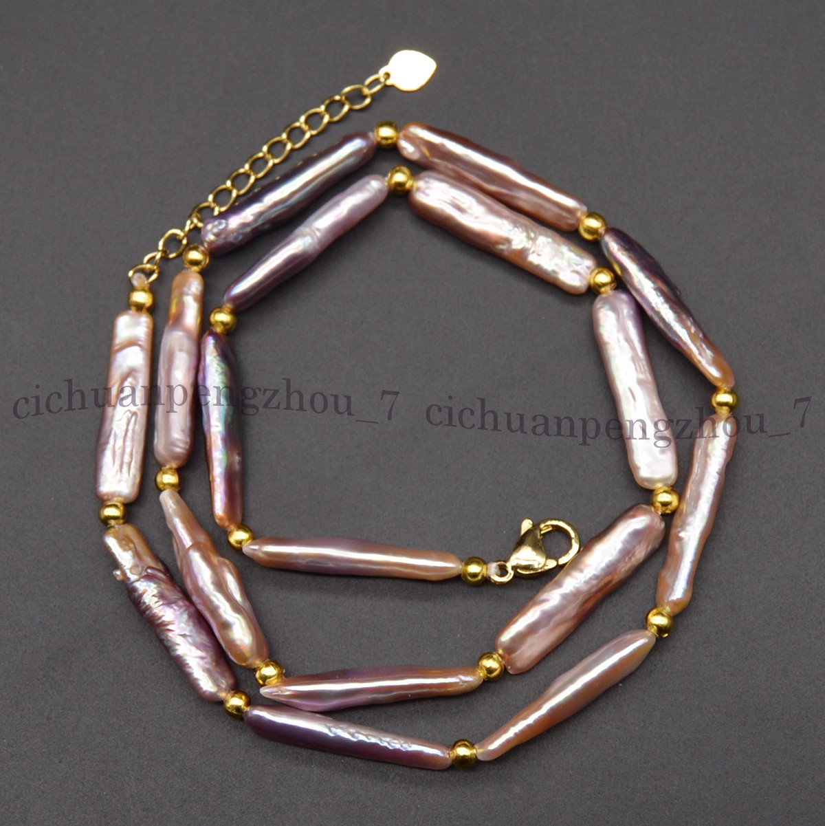 5x24mm Natural Freshwater Purple Rectangle Pearl Necklace Bracelet Earrings