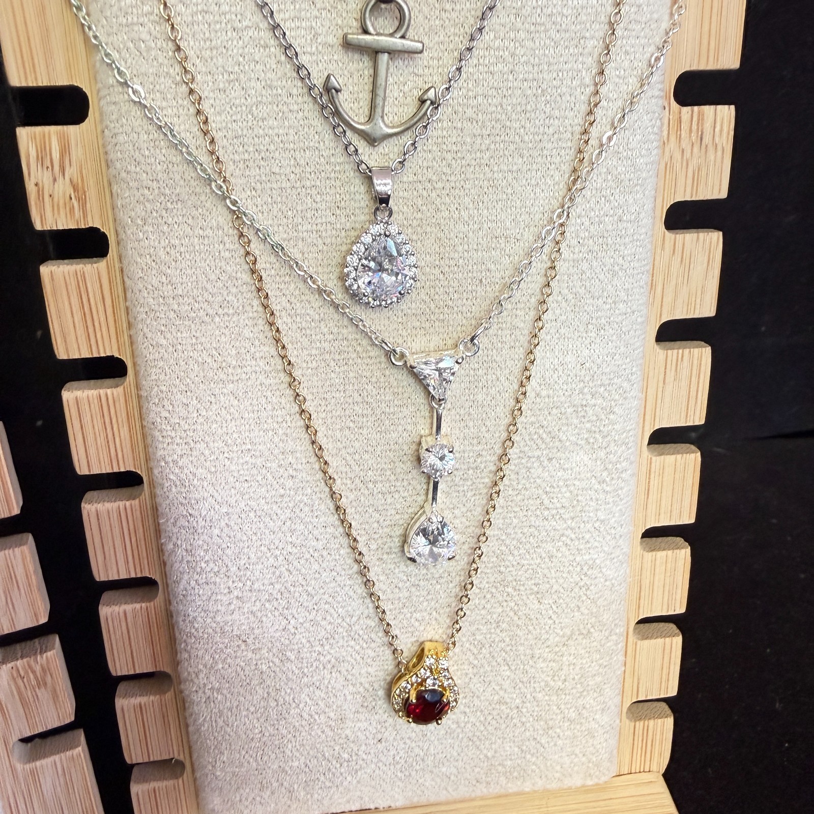 Lot of 10 Fine Chain Necklaces with Pendants, Various Styles & Lengths Necklaces