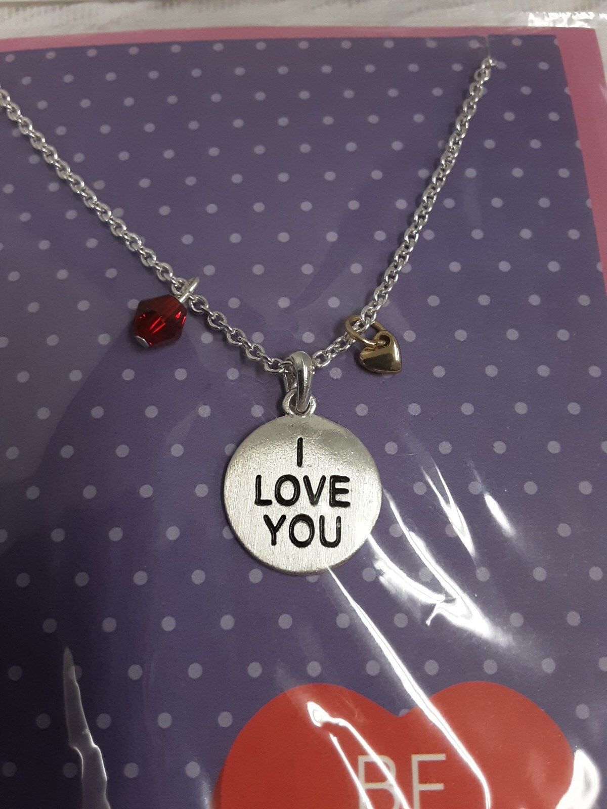 Valentine’s Day 18″ Silver Tone Necklace W/Charms & Greeting Card BNWT!