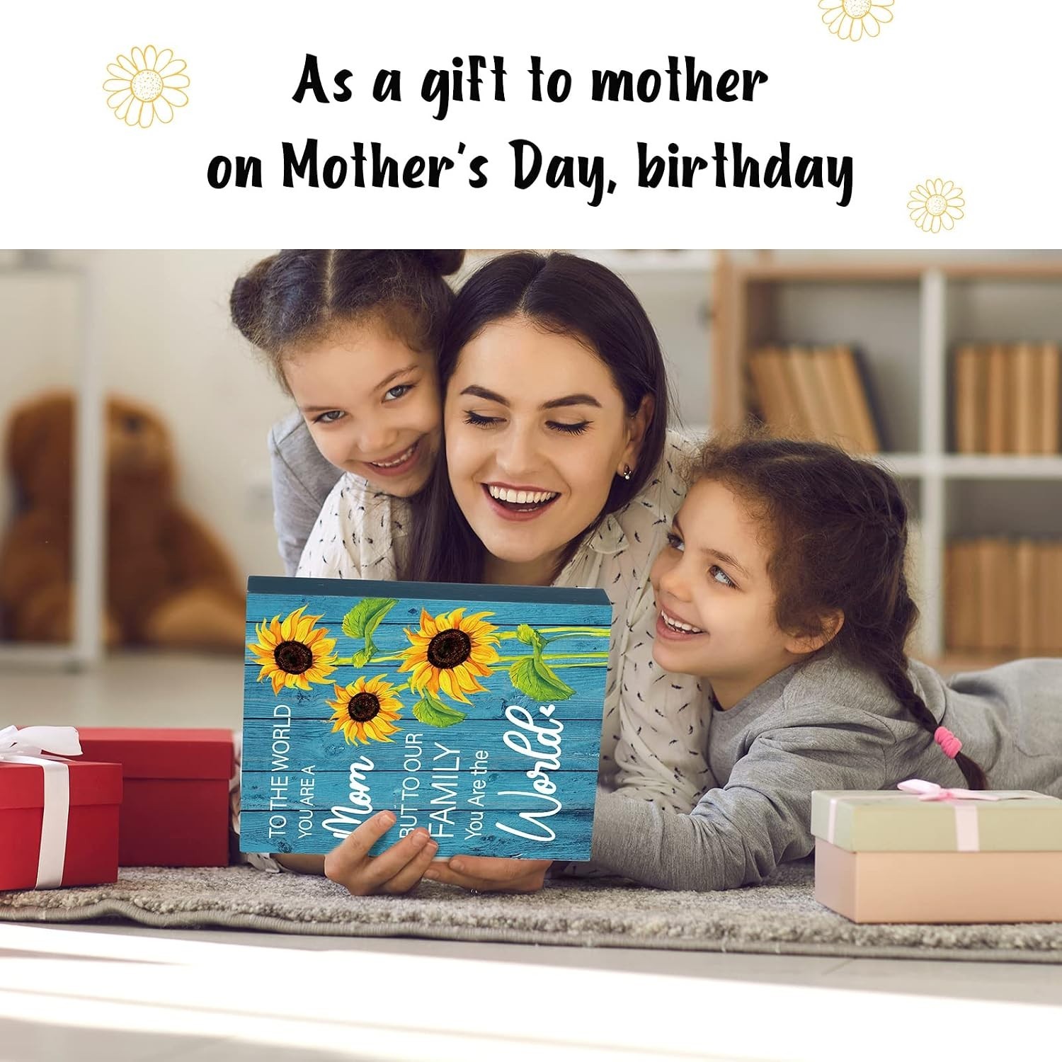 Classic Wooden Mom Sign with Sunflowers – Perfect for Mother’s Day Gift