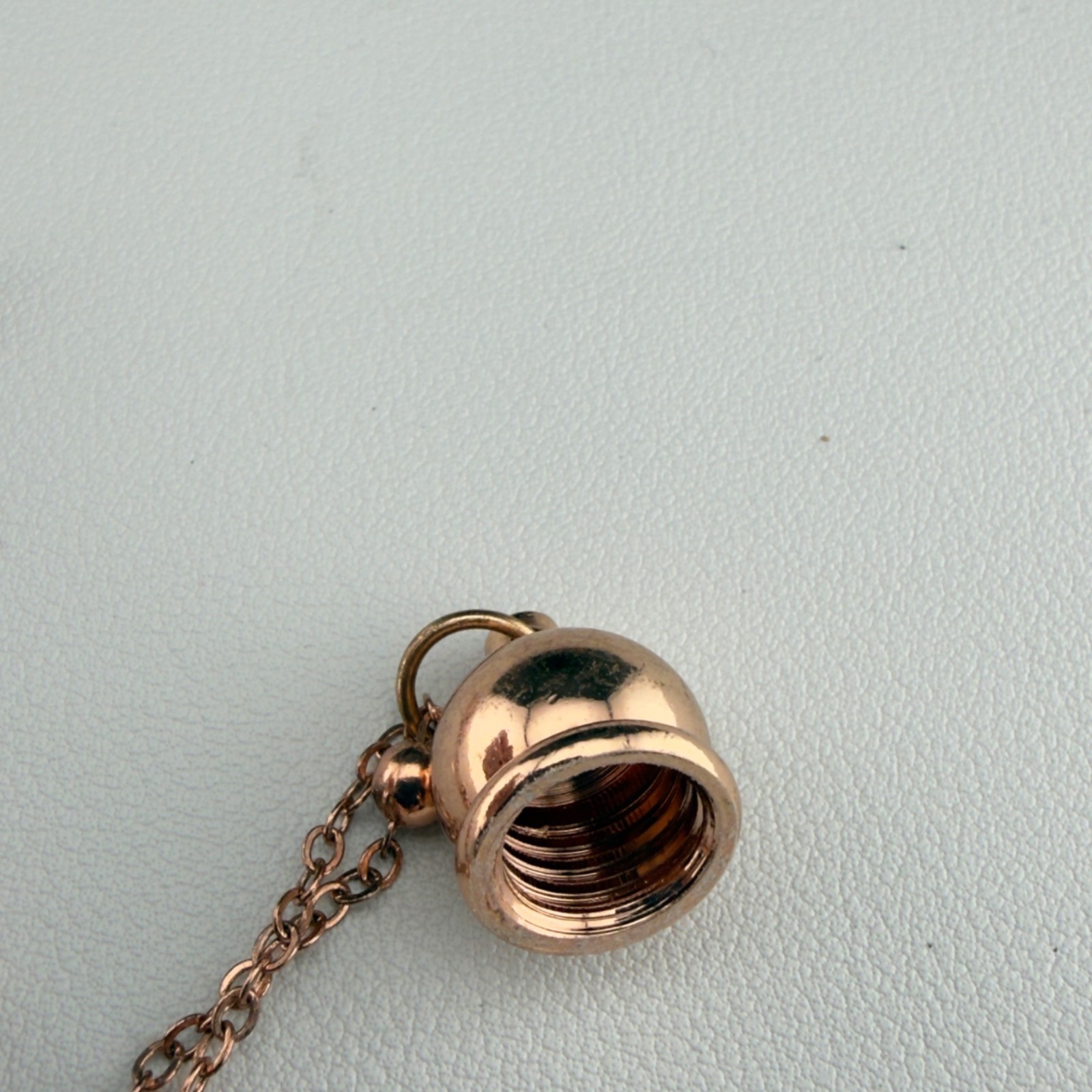 Fox Pendant Perfume Bottle Necklace Rose Gold Pink Crystals