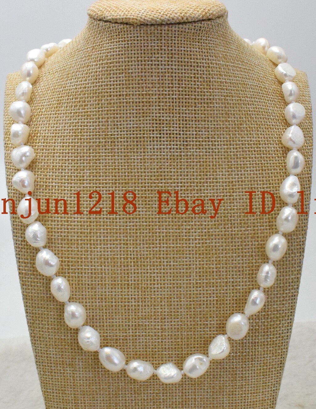 Natural 7-8mm 8-9mm White Freshwater Cultured Pearl Necklace 15-18”