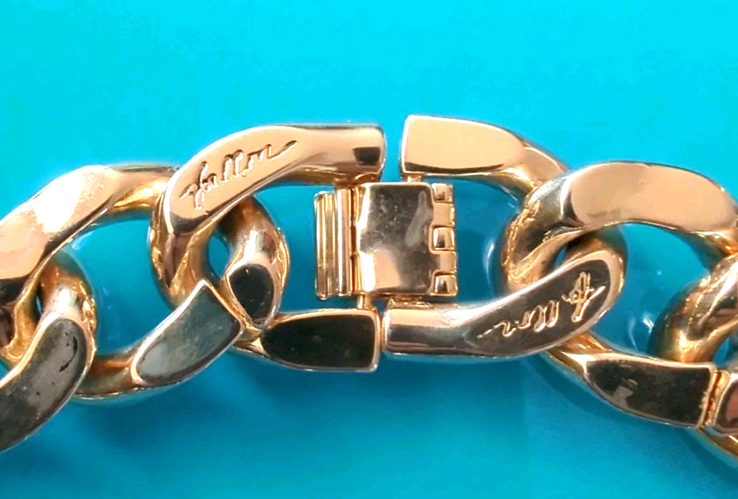 FALLON Gold Plated Ruth 17mm Curb Link Chain 16 in Necklace NEIMAN MARCUS $275 *