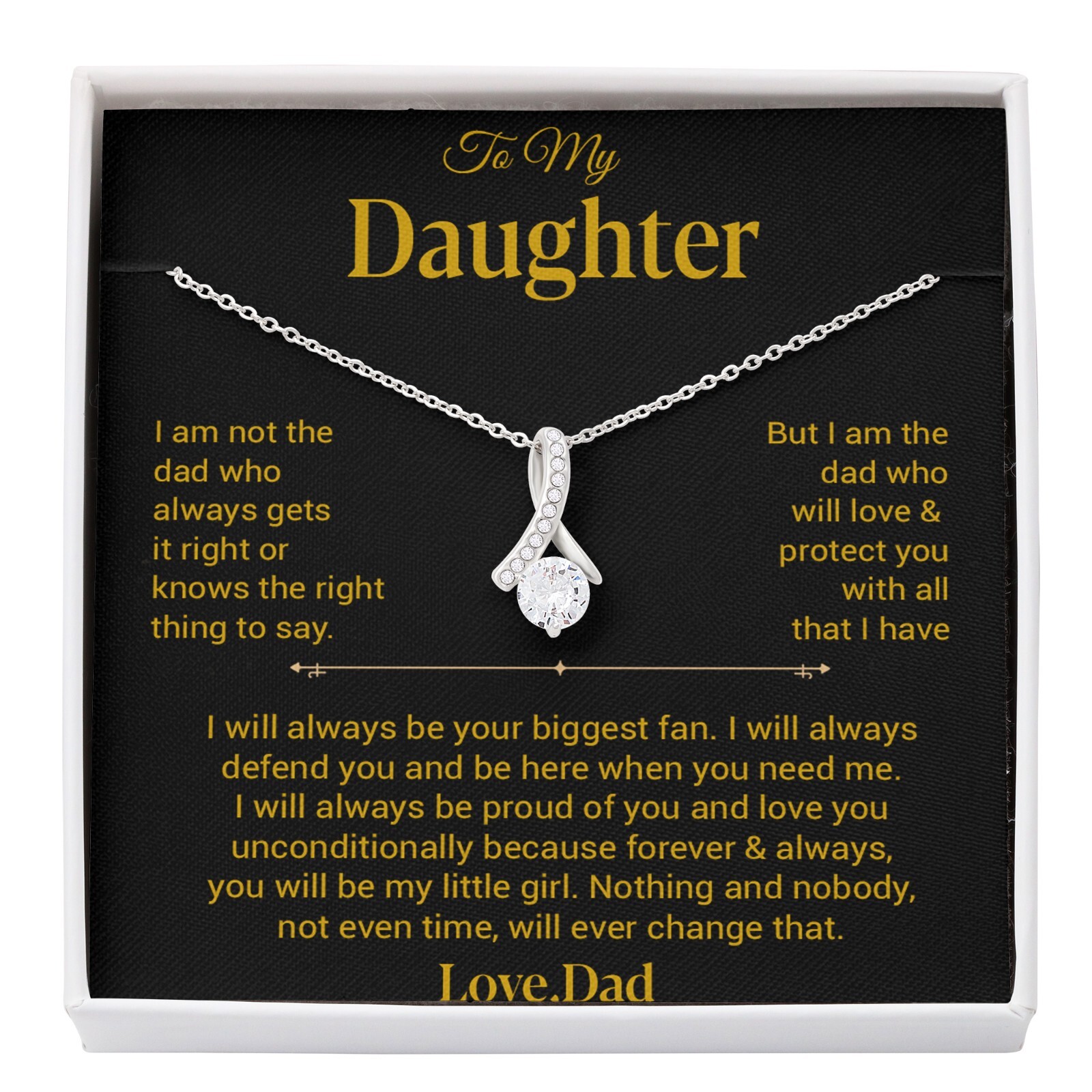 To My Daughter Necklace, Gift for Daughter from Dad, Father Daughter Necklace