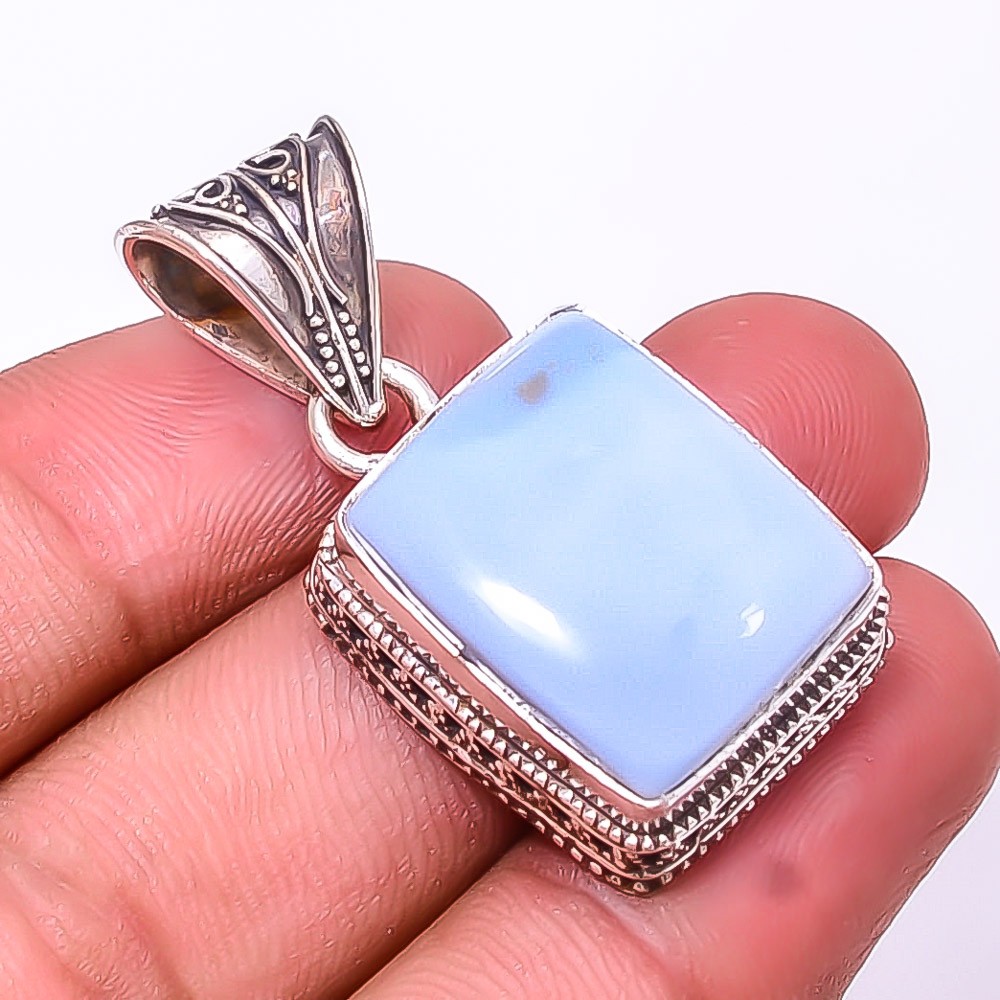 Natural Chrysocolla Fine Art 925 Sterling Silver Pendant 1.56″ P4 Christmas Gift