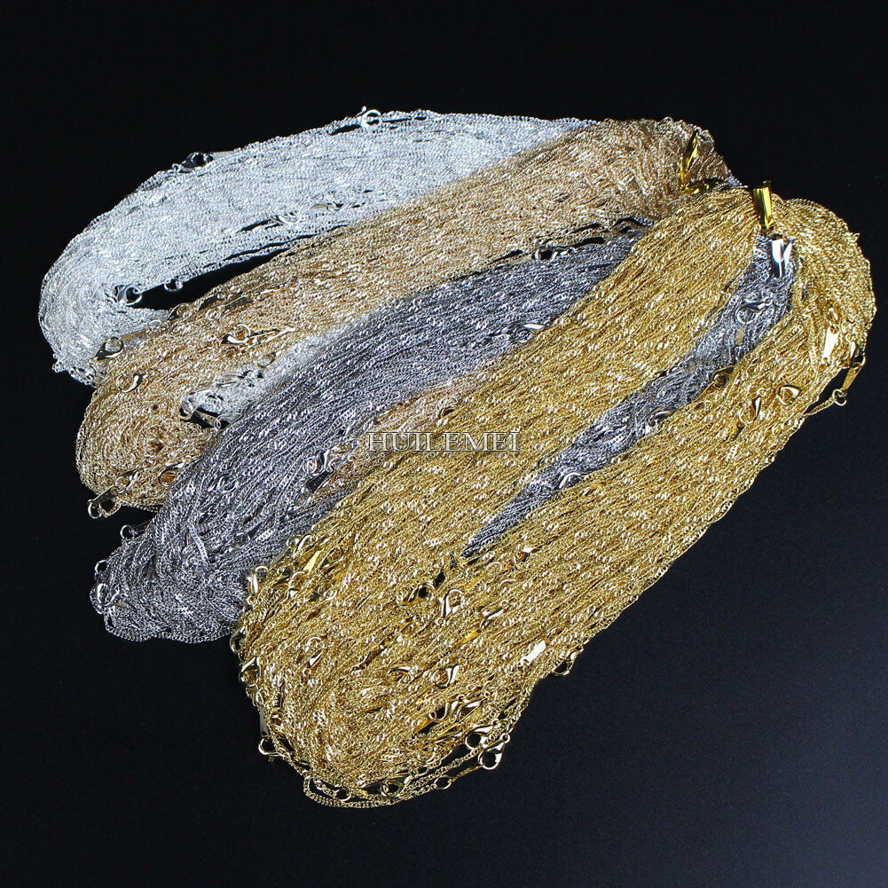 10pcs/lot Water Wave Chain Necklace Fashion Chains for Women 16″ 4 Colors Pick