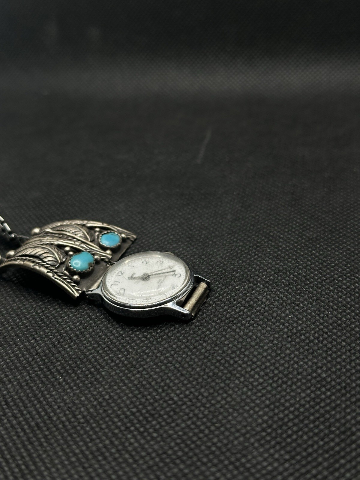 Gorgeous Vintage Southwestern Turquoise Sterling Silver Watch Band – Needs TLC