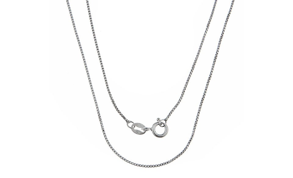 Verona Jewelers 925 Sterling Silver 1MM Unisex Box Chain Necklace sizes 16-30