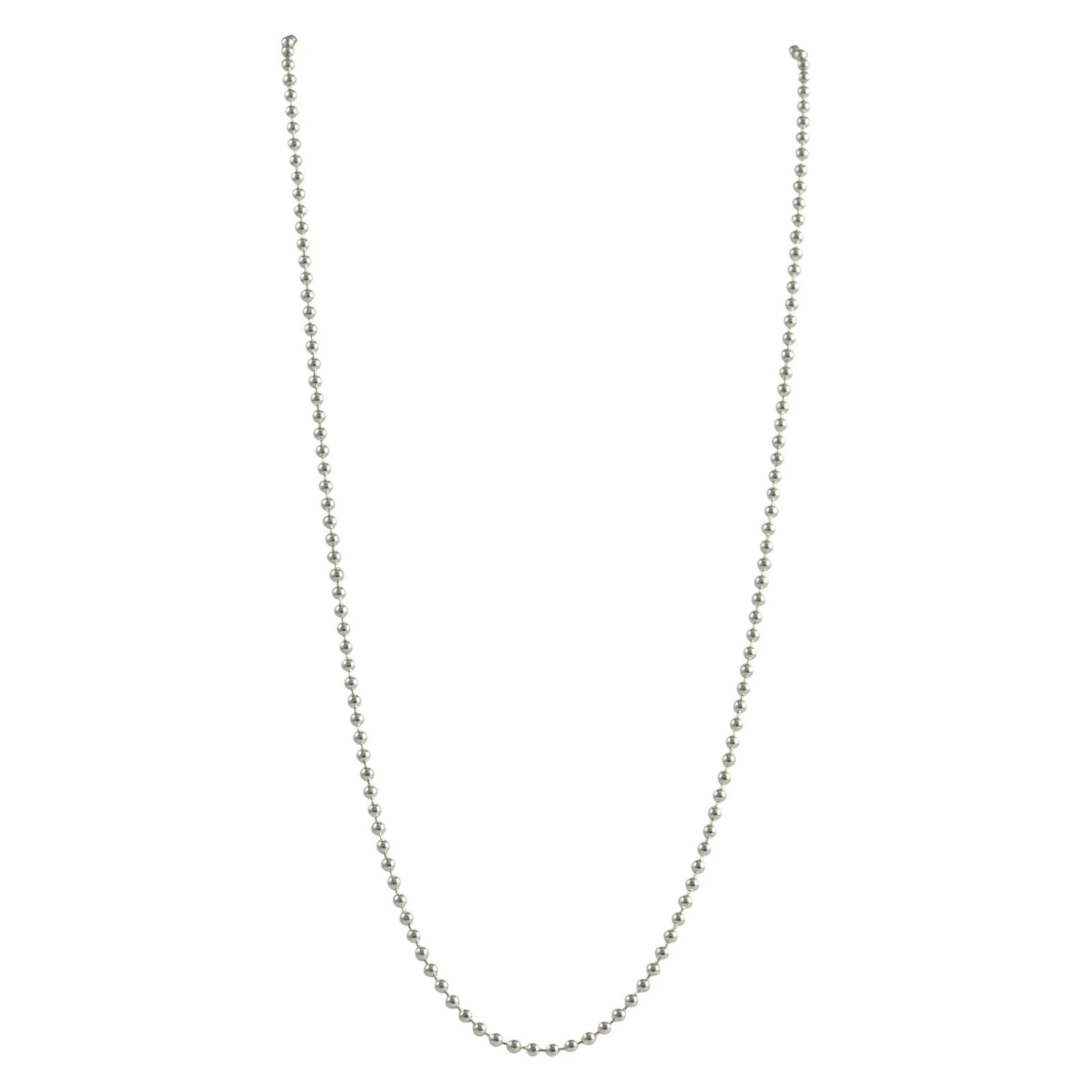 Sterling Silver Round Bead Ball 2.2mm Necklace Chain Dog Tag .925 Jewelry