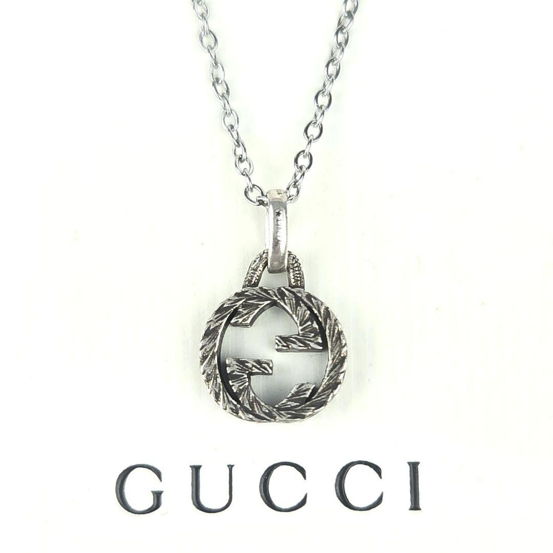Excellent Gucci Interlocking Arabesque Necklace GG Marmont Smoked