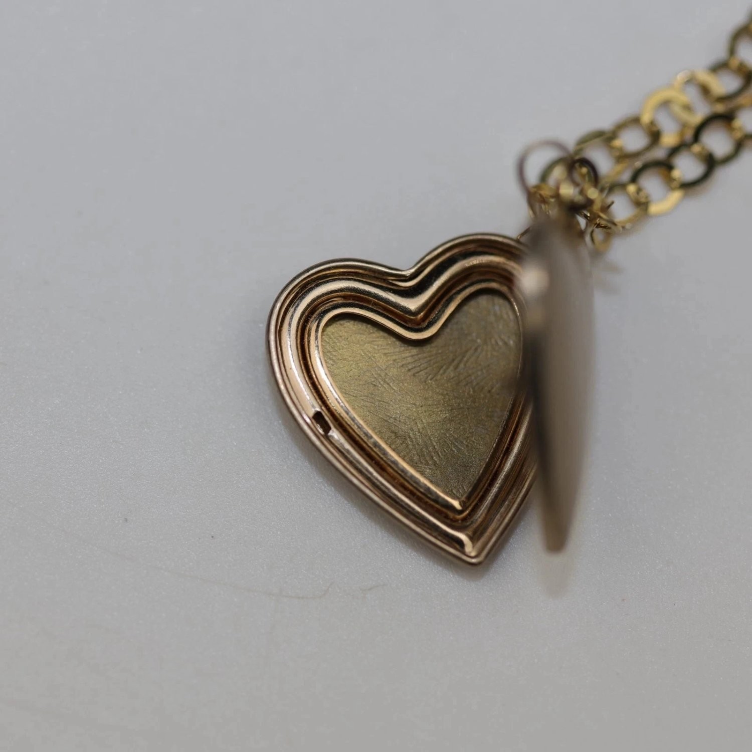 Ppc Sterling Silver Gold Vermeil Heart Locket Necklace Floral Italy 925 18