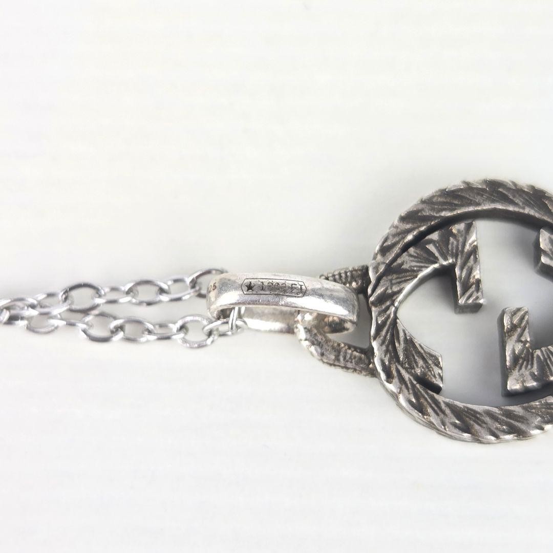 Excellent Gucci Interlocking Arabesque Necklace GG Marmont Smoked