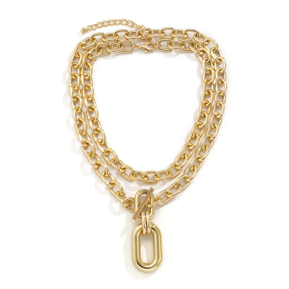 Women’s Jewelry Exaggerated Chunky Mult-Layer Chain Choker Necklace 88-O