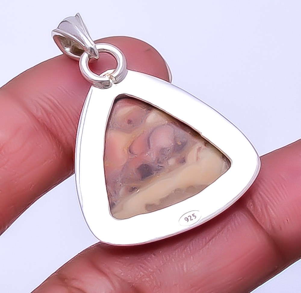 Wave Dolomite – Mexico 925 Sterling Silver Jewelry Pendant 1.56″ P_9359_150_10