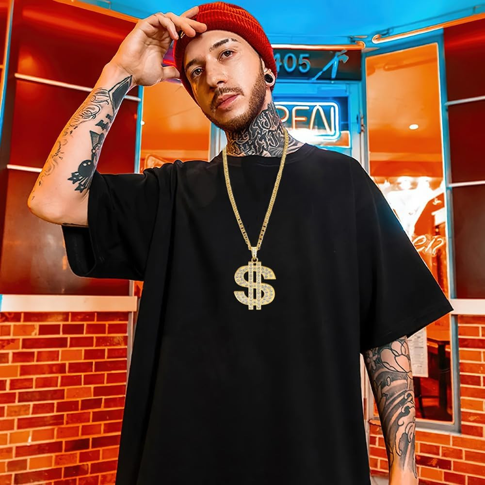 Gold Chain with Dollar Sign Pendant Necklace – Hip Hop Money Chain