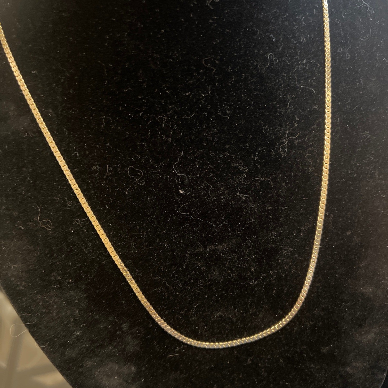 Vtg Trifari Gold Tone Flat Curb Link Chain Necklace 24 Inch Minimalist Classic
