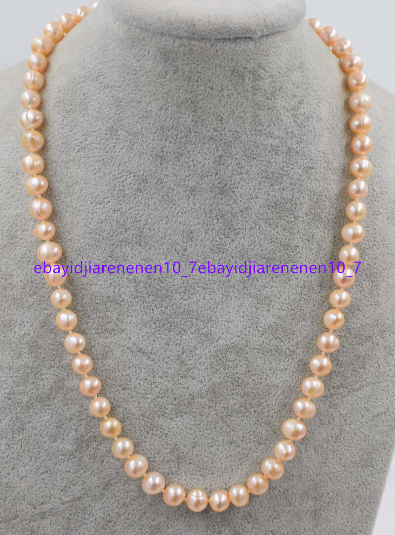 Natural 8-9mm Pink Freshwater Cultured Pearl Necklace 16-24 in