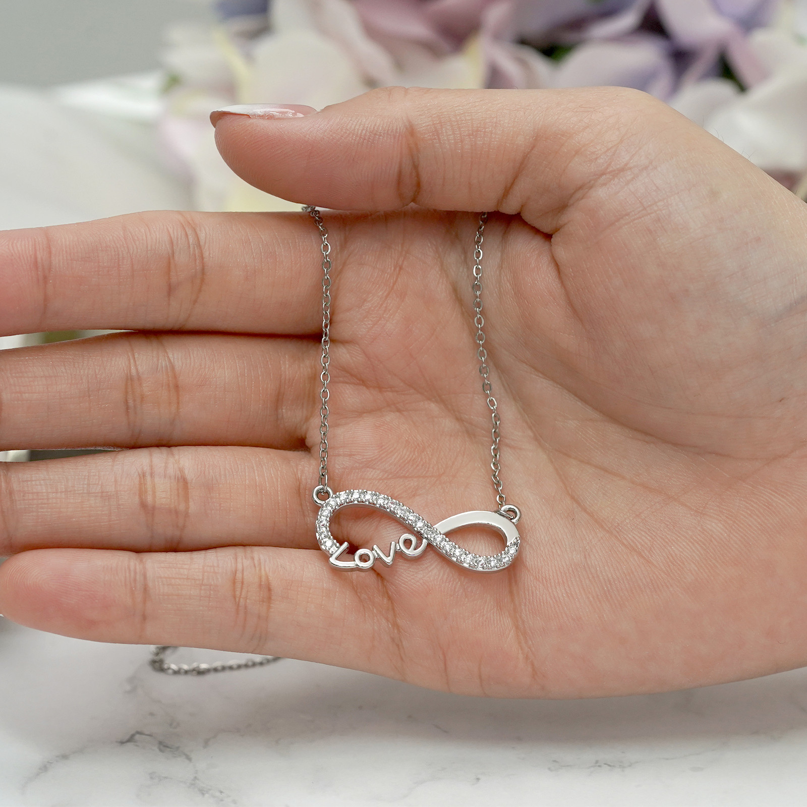 Infinity Love Pendant Necklace – Meaningful Jewelry for Her – Anniversary Gift i