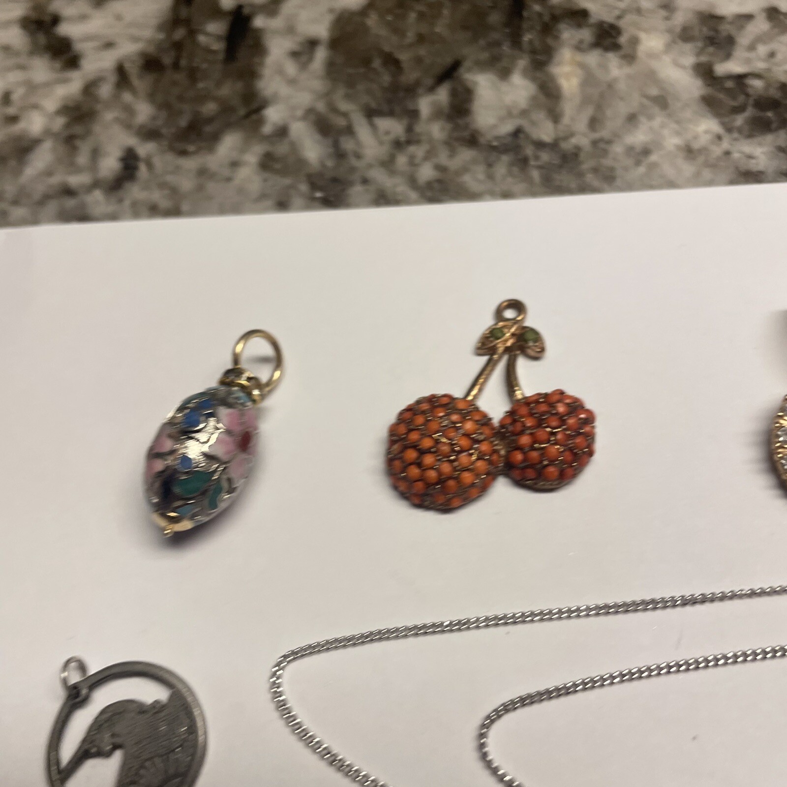 Lot Of 10 Vintage – Modern Jewelry Pendant Charms 1 Signed ROMAN