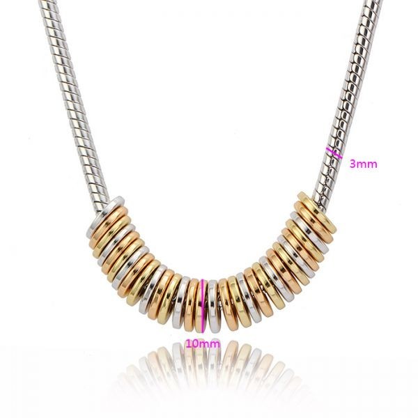 18k yellow/white/rose gold filled round ring necklace N-A223 necklace