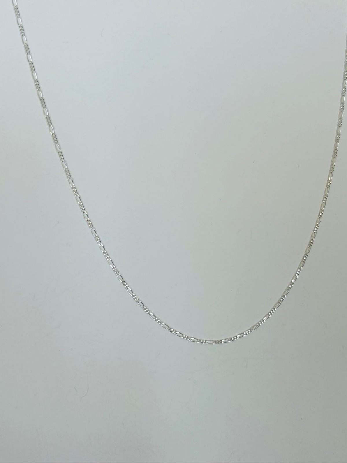 New Taxco Mexico 925 Sterling Silver Figaro Necklace 50 cm 2.21 G Delicate Chain