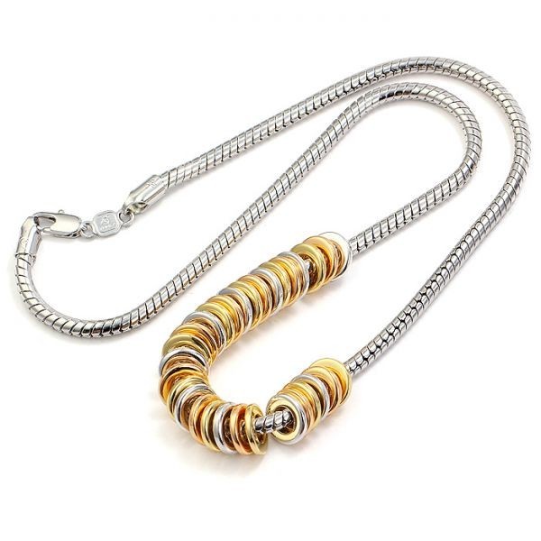 18k yellow/white/rose gold filled round ring necklace N-A223 necklace