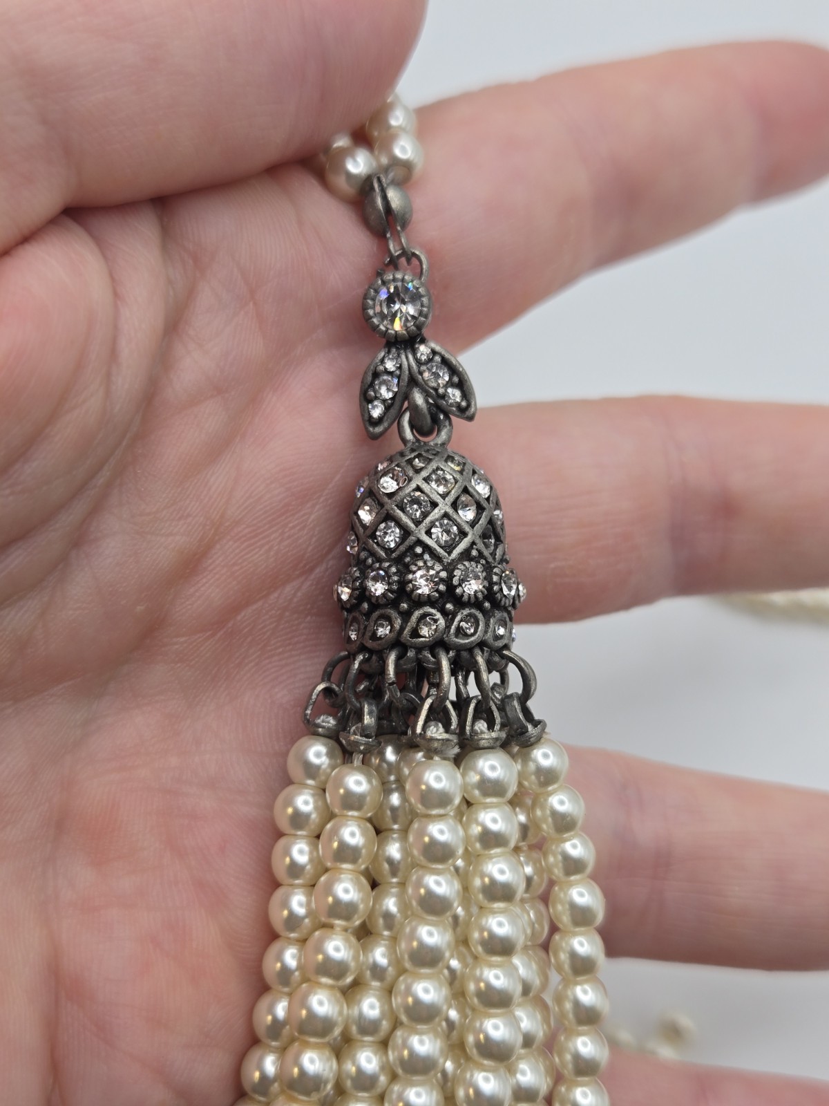 Vintage Long Tassel Pearl Necklace Art Deco Victorian Revival 32″ 20s Flapper