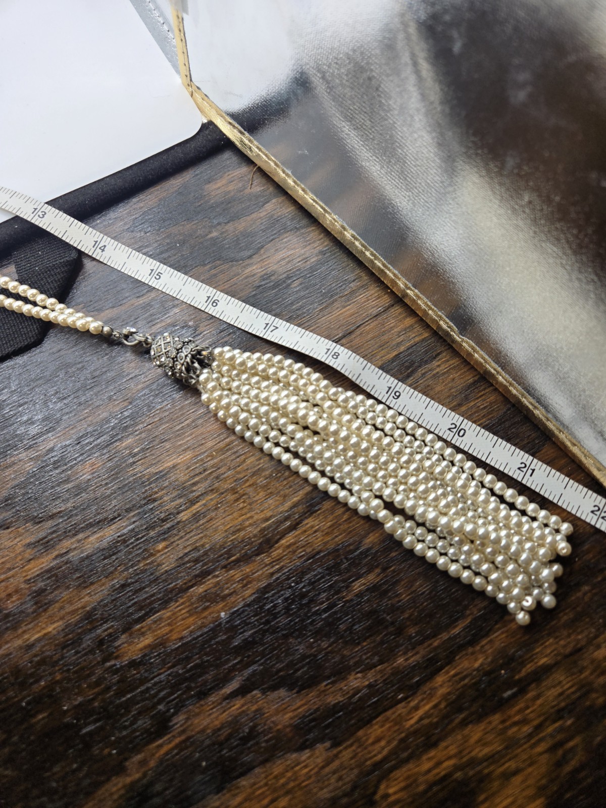 Vintage Long Tassel Pearl Necklace Art Deco Victorian Revival 32″ 20s Flapper