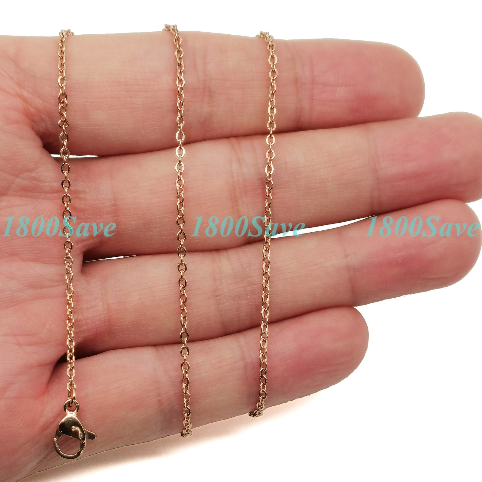 Genuine 18K Gold Filled Hypoallergenic 1.5mm Thin Rolo Cable Chain Necklace N076
