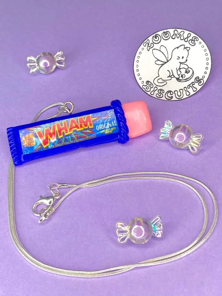 WHAM bar necklace handmade (polymer clay) retro and unique