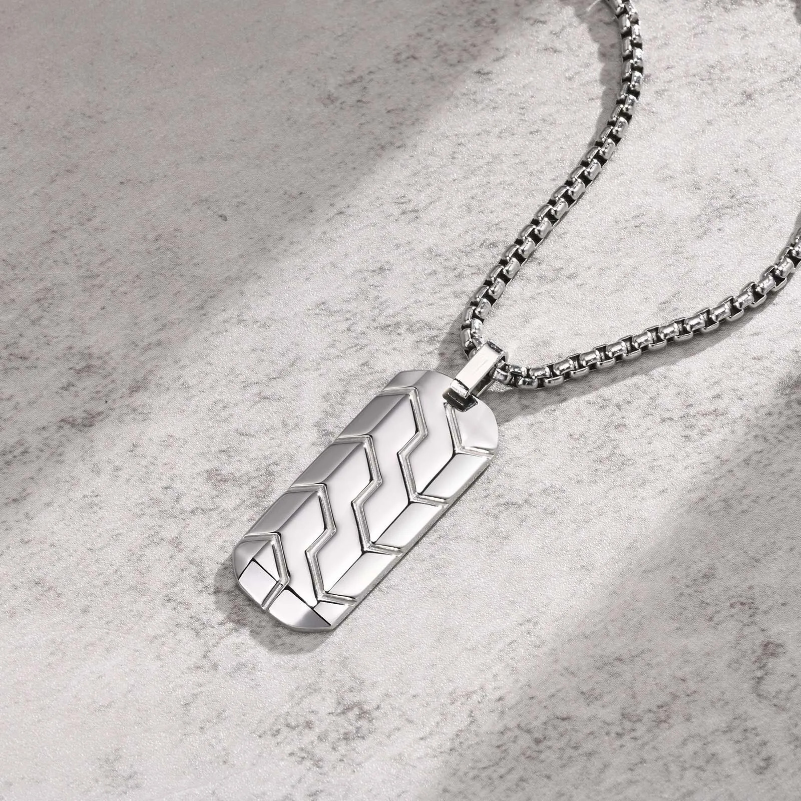 Men Stainless Steel Military Dog Tag Pendant Necklace Box Chain Jewelry Gift New
